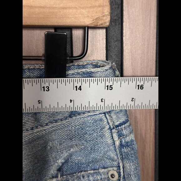 Abercrombie & Fitch Jean Shorts 30 Mens Blue Distressed Denim Cut Off - Picture 3 of 8